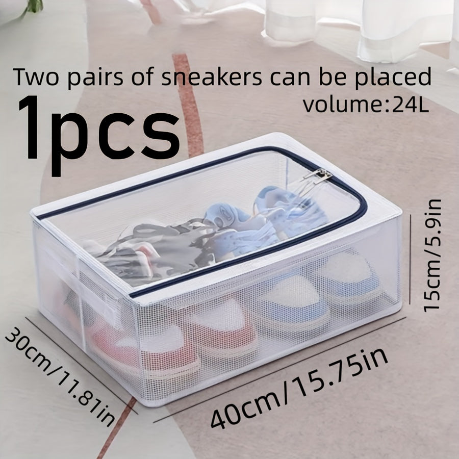 Clear Shoe Storage Box PVC Shoe Packaging Container Wardrobe Organizer
