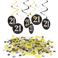 Unforgettable 21st Birthday: 12 Piece PVC Spiral Charm Decor