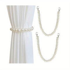 2pcs Beige Pearl Curtains Tieback Home Decor