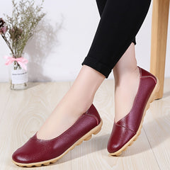 Women's Solid Flat Loafers Lightweight Round Toe Soft sole Non slip Shoes