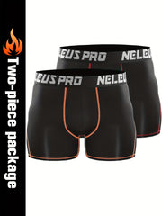 2pcs Men's Compression Shorts With Pocket Quick Dry High Stretch Base Layer