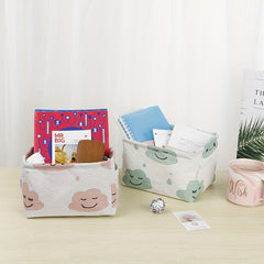 Desktop Foldable Storage Basket Cartoon Organizer