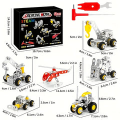 272pcs Metal Building Blocks DIY Engineering Educational Toy for Ages 8