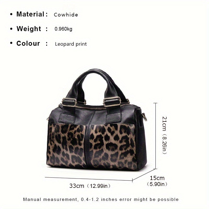 Women's Large Capacity Animal Print Leather Tote Bag