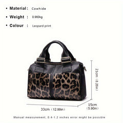 Women's Large Capacity Animal Print Leather Tote Bag