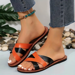 Women's Block Heel Cross Strap Sandals