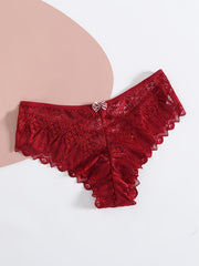 4pcs Strappy Hipster Panties Sheer Skin-friendly Underwear Lingerie