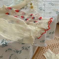 Ruffle Mesh Socks Sweet & Sheer Mid Tube Socks Women's Stockings