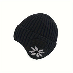Men Winter Beanie Hat Warm Thicken Lined Cuffed Earflap Ski Hat