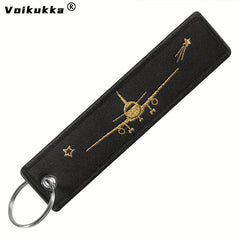 Golden Letters Pilot Boths Embroidery Keychain Motorcycle Accessories
