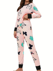Butterfly Print Lounge Set Women's Loungewear