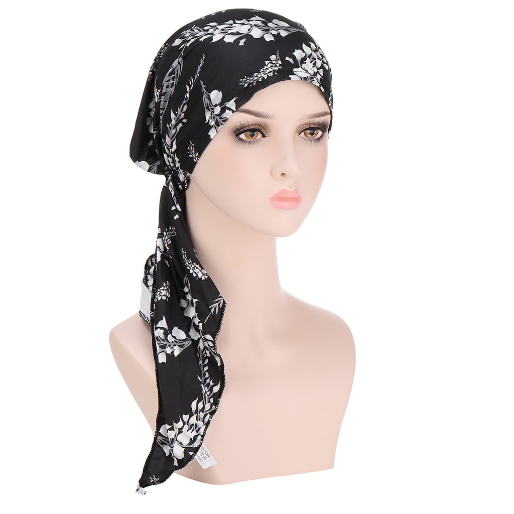 Floral Turban Cap Bandana Head Wrap For Women Girls