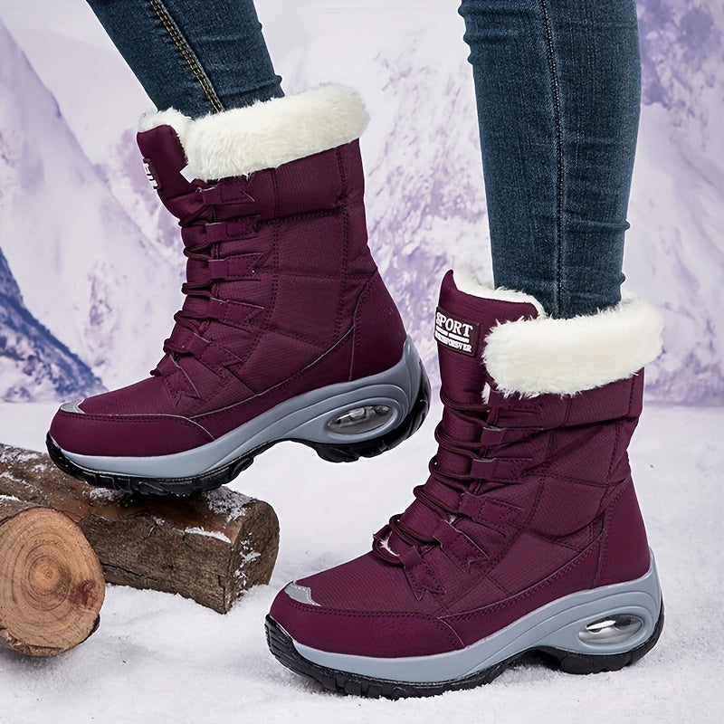 Women's Warm Fleece Hiking Boots Non-slip Thick Bottom Shoes
