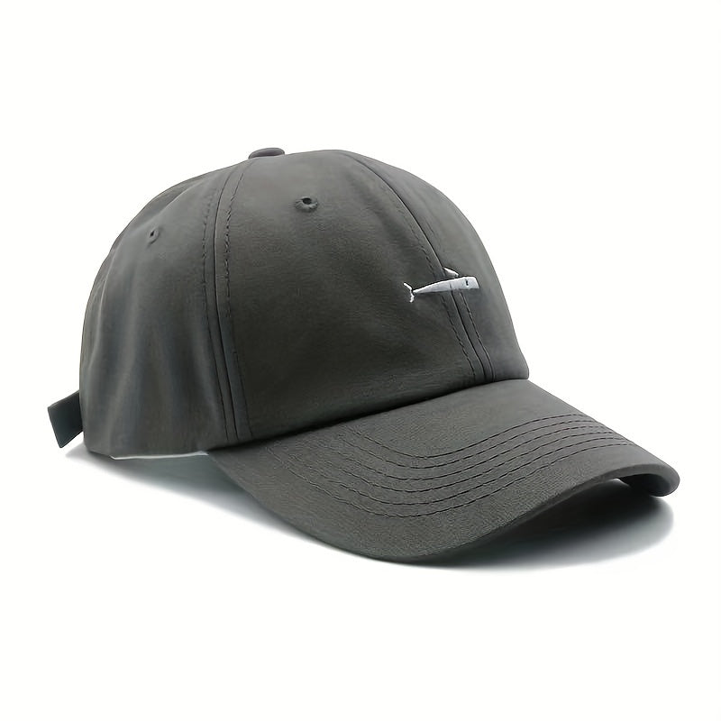 Whale Embroidery Duck Tongue Hat Fish Soft Adjustable Hat