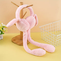 Hot Plush Ear Muffs Usable for 4 Seasons Hat with Movible Rabbit Ears