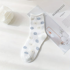 5 Pairs Women's Floral Print Socks
