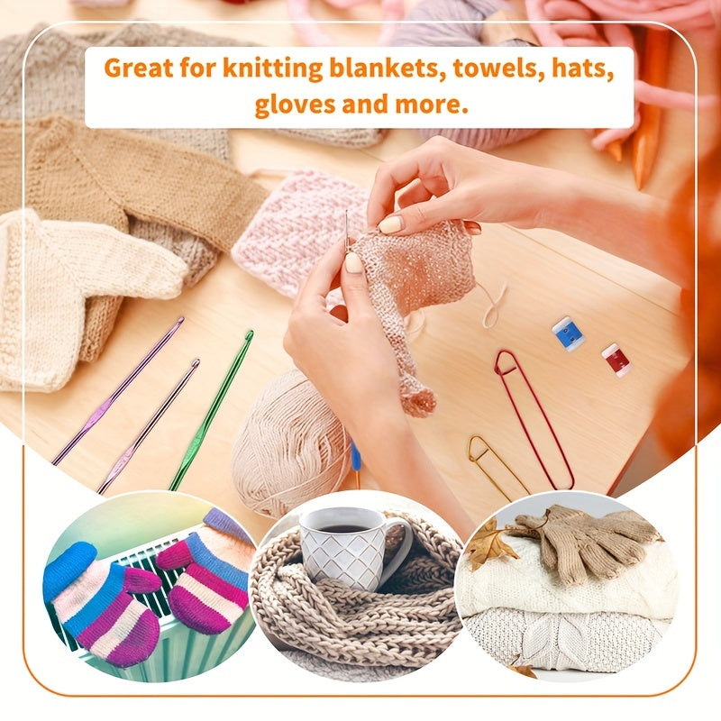 63pc Ergonomic Crochet Set for Beginners with 19 Sizes and 44 Accessories