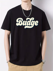 Men's Letter Print Graphic Crew Neck Active T-shirt