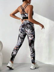 Women's Tropical Print Yoga Tracksuit Set