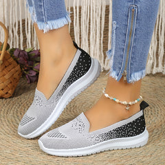 Women's Breathable Knit Slip-On Shoes Lightweight Comfortable Low Top Sneakers