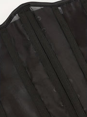 Mesh Strapless Corset Tummy Control Lace Up Body Shaper