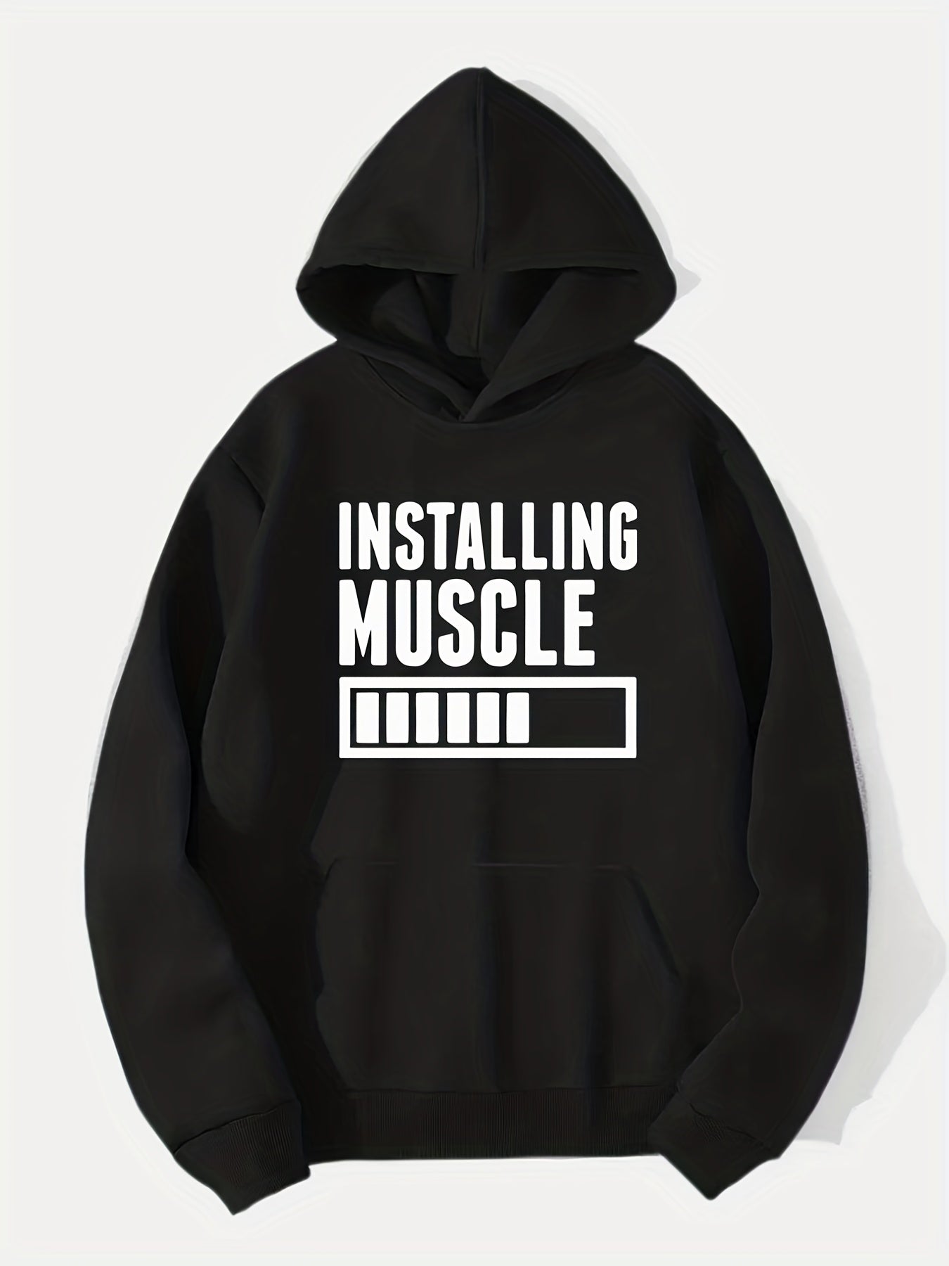 Muscle Print Hoodie for Men - Casual Graphic Pullover Sweatshirt