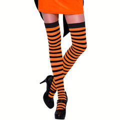 Striped Thigh High Socks Lace Over The Knee Women's Stockings