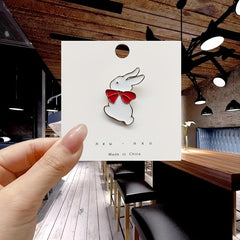 Little Rabbit Alloy Brooch For Girls Creative Cartoon Brooch Clothing Bag Pin