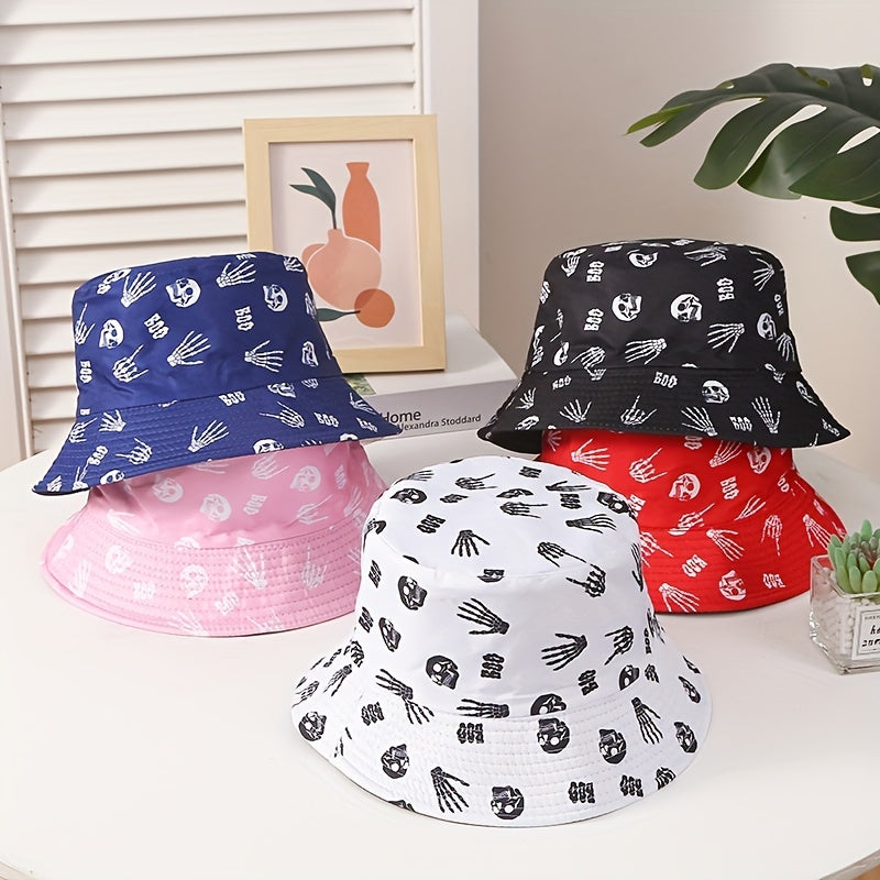 Skull Pattern Fisherman Hat European N Street Hip hop Hat Summer Sun Visor Hat