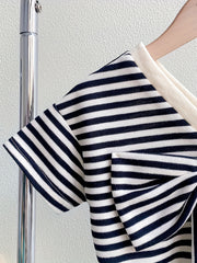 2pcs Toddler Girls Striped T Shirt & Shorts Set Kids Summer Clothes