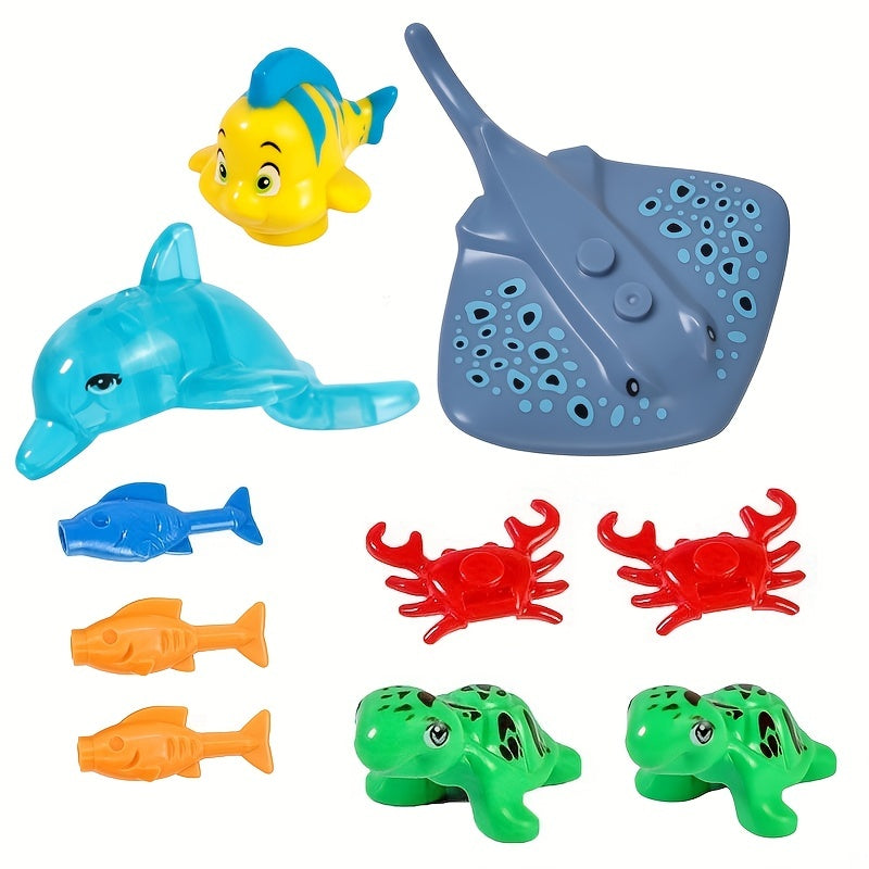 Underwater Animals Building Blocks Fish Rays Dolphins Turtles Octopus Lobster