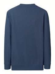 Men's Crew Neck Pullover Solid Sweatshirt for Spring Fall