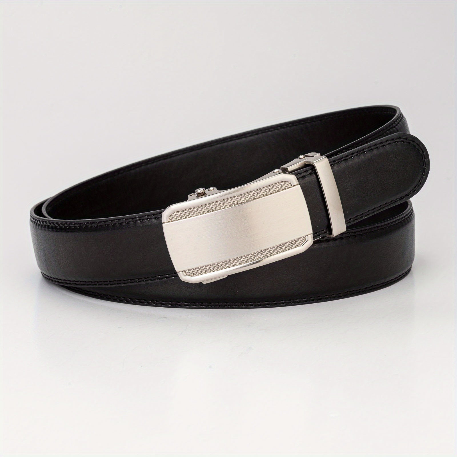Men's PU Leather Belt Automatic Buckle Business Waist Strap