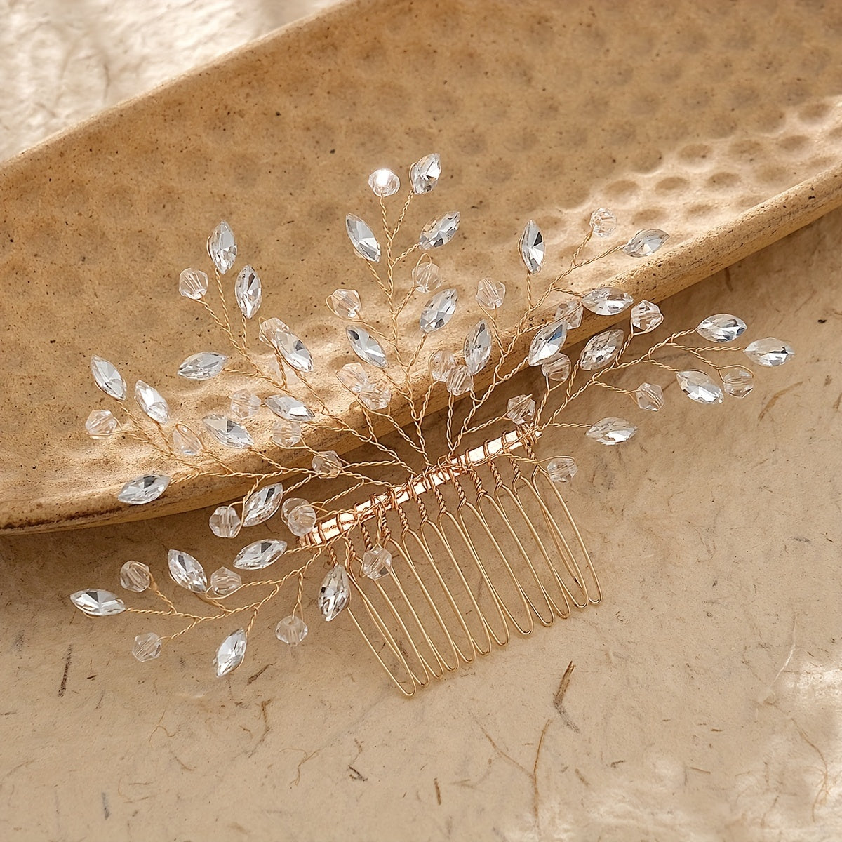 Crystal Pearl Bridal Hair Comb Rhinestone Hair Jewelry