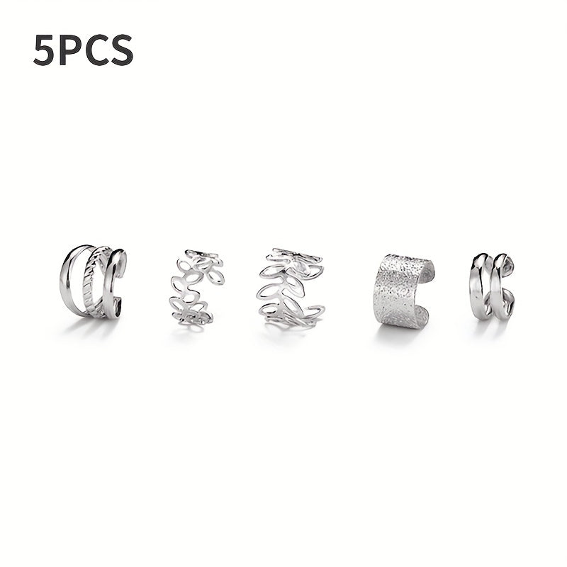 5/20pcs C-Shaped Ear Clips, No Piercing Ear Bone Clips Earring Set
