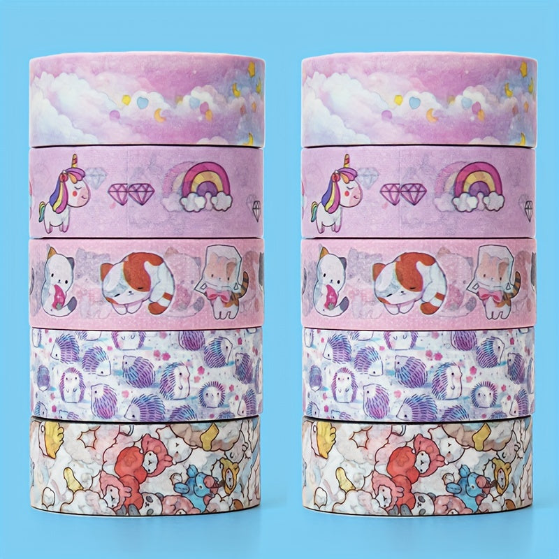 Cartoon Animal Plant Flower Washi Tape DIY Decorative 1.5m