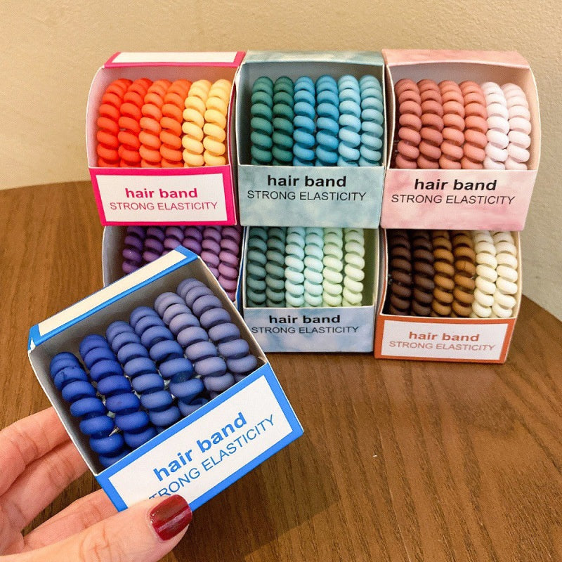 6pcs Spiral Hair Ties Seamless Thickened Hair Elastic Hair Accessories