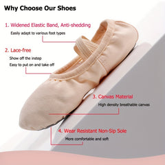 Kids Solid Dance Shoes Soft Sole Training Ballet Shoes