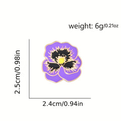 Purple Flower Enamel Lapel Pin Brooch Cartoon Corsages Shirt Collar Badge