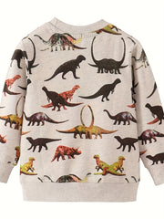 Boys Dino Print Sweatshirt Stretch Fabric