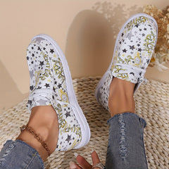 Women's Skate Shoes With Star & Year's Letter Designs