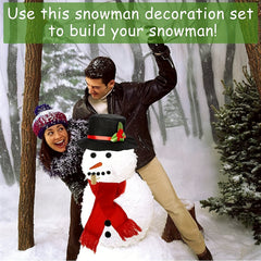 16pcs Snowman Dressing Up Kit Hat Scarf Hands Eyes Button Snowman Decoration Set