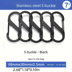 Stainless Steel Hanging Buckle S-shaped Carabiner Keychain