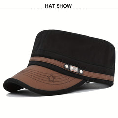 Cotton Sun Protection Flat Top Military Hat