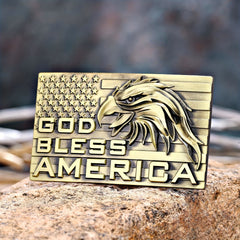 Eagle American Flag Men's Belt Buckle