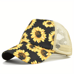 Unisex Sunflower Embroidered Baseball Cap for Outdoor Sport