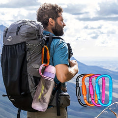4pcs D-shaped Carabiner Buckle Keychain for Camping Hiking Outdoor