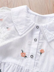 Girls' Blossom Lace Collar Dress Long Sleeve Comfy Fit Casual Autumn Spring