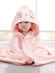 Cartoon Baby Bath Towel & Hooded Bathrobe Soft Microfiber 0-2 Years