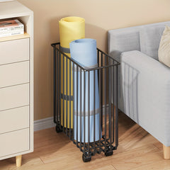 Sports Equipment Storage Rack with Wheels - Organizer for Yoga Mat and Dumbbells